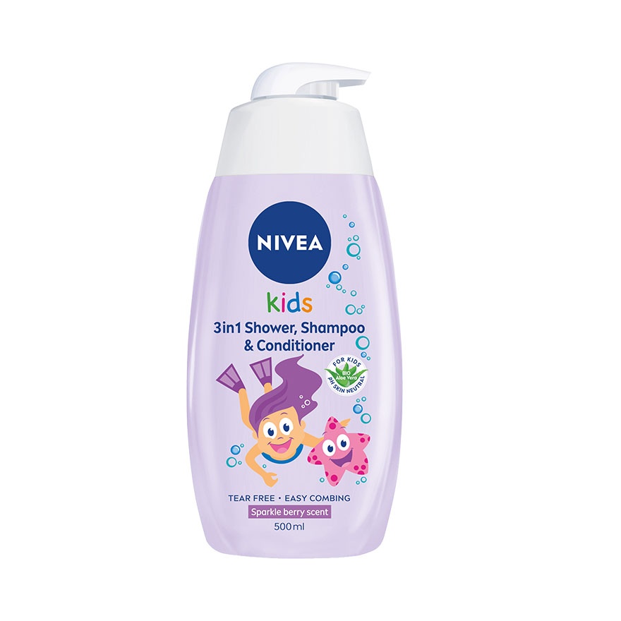 Kids 3 in 1 Shower & Shampoo Sparkle Berry 500ml