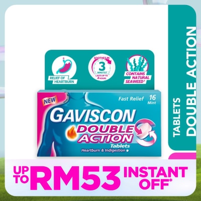 GAVISCON Heartburn & Indigestion Relief Double Action Tablet 16s