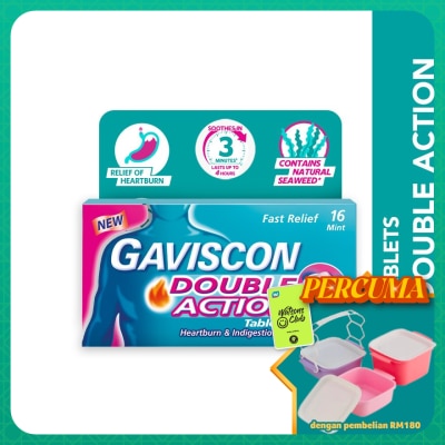 GAVISCON - Heartburn & Indigestion Relief Double Action Tablet 16s