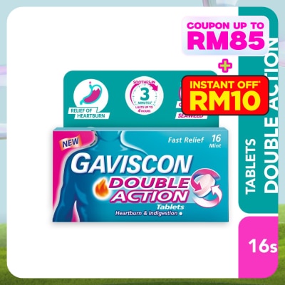 GAVISCON Heartburn & Indigestion Relief Double Action Tablet 16s