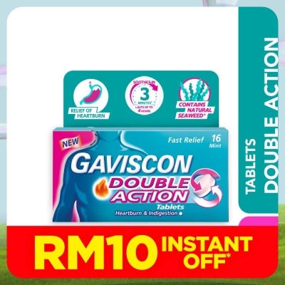 GAVISCON Heartburn & Indigestion Relief Double Action Tablet 16s