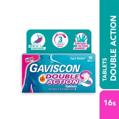 GAVISCON Heartburn & Indigestion Relief Double Action Tablet 16s