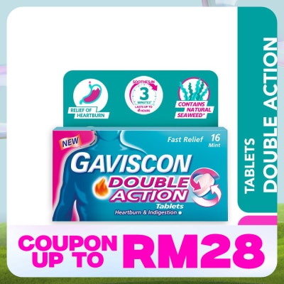GAVISCON Heartburn & Indigestion Relief Double Action Tablet 16s