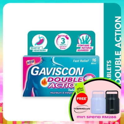 GAVISCON - Heartburn & Indigestion Relief Double Action Tablet 16s