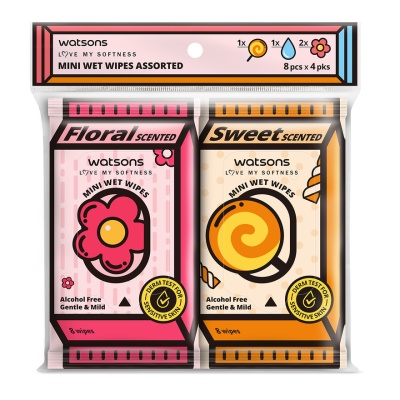 WATSONS - Mini Wet Wipes Assorted 8SX4PKS image