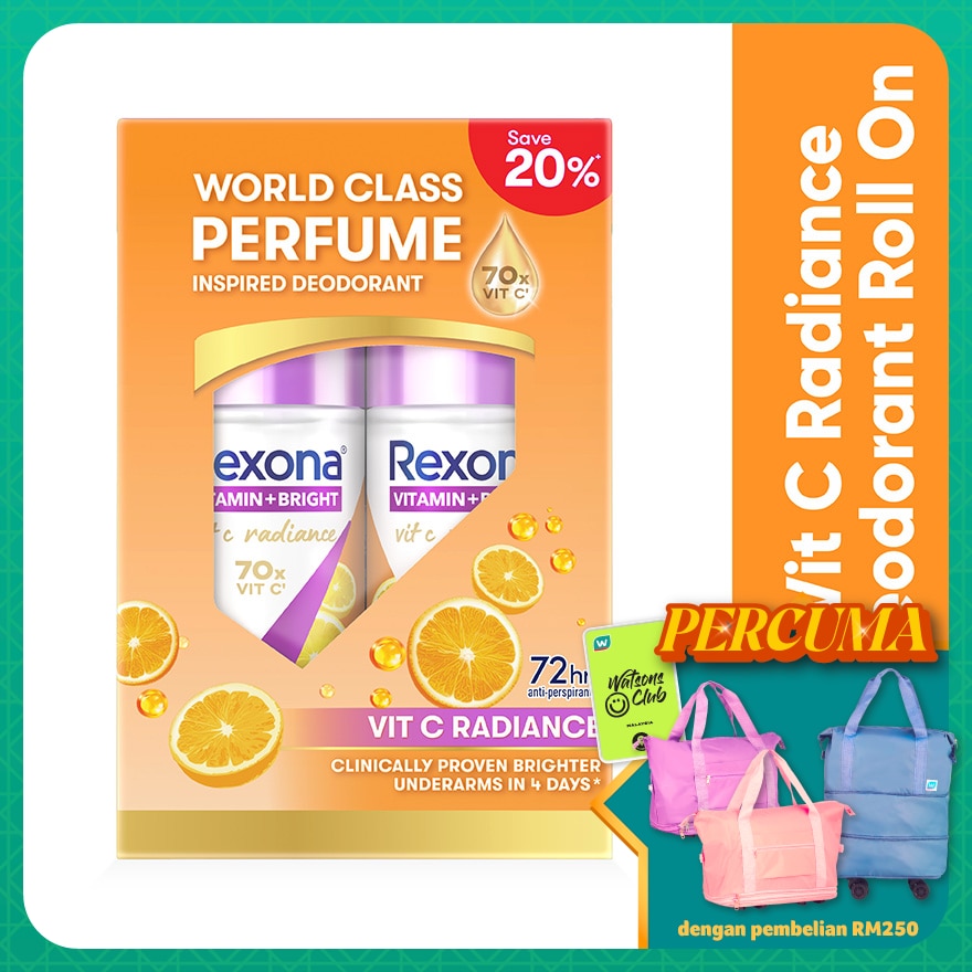 Vit C + Anti Stain Roll On Deo 2x45ml