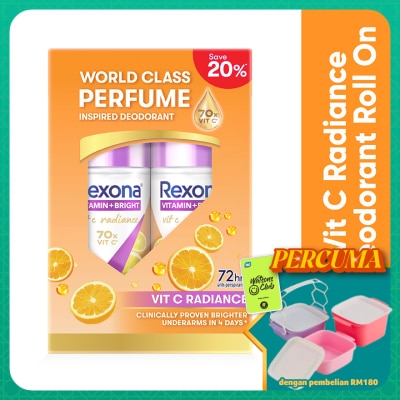 REXONA - Vit C + Anti Stain Roll On Deo 2x45ml