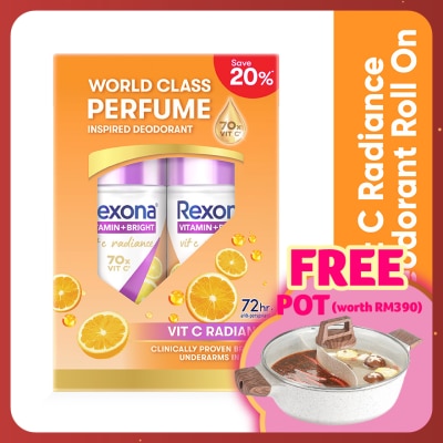 REXONA Vit C + Anti Stain Roll On Deo 2x45ml