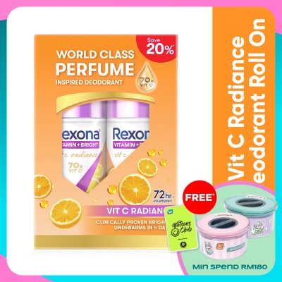 REXONA Vit C + Anti Stain Roll On Deo 2x45ml