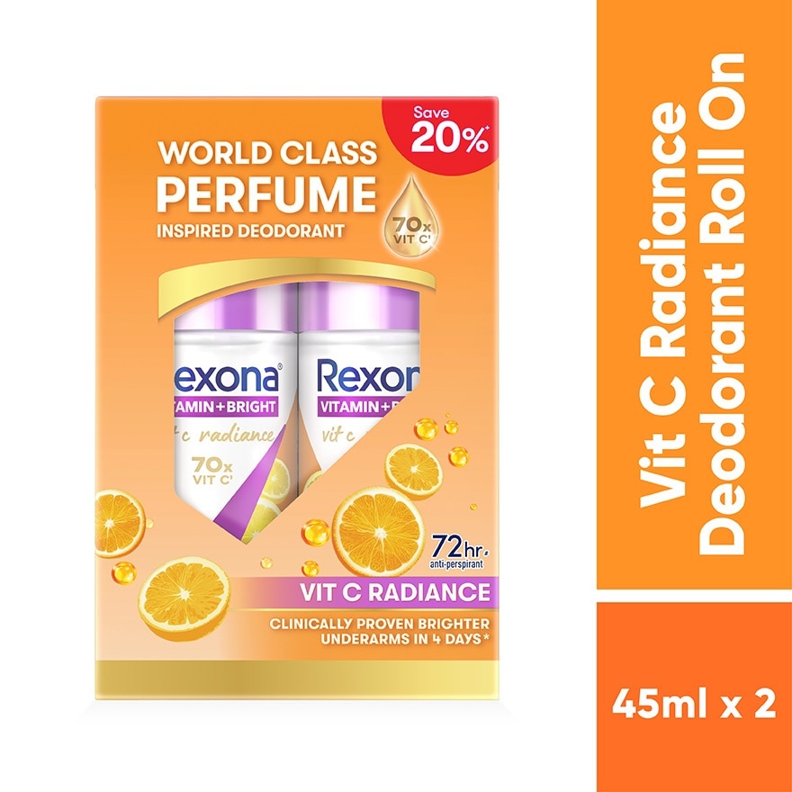 Vit C + Anti Stain Roll On Deo 2x45ml