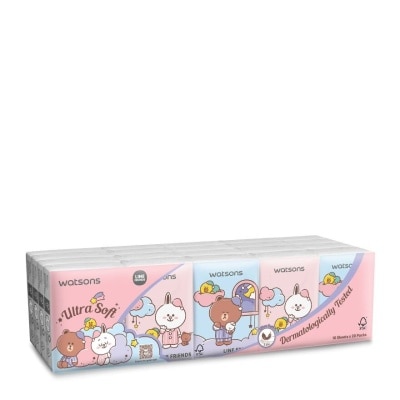 WATSONS Line Friends Mini Hankies 3plyx10shtx20s