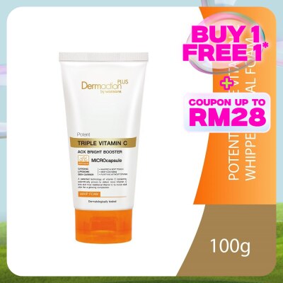 DERMACTION PLUS BY WATSONS Potent Triple Vitamin C Whipped Facial Foam 100g