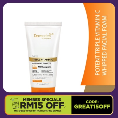 DERMACTION PLUS BY WATSONS Potent Triple Vitamin C Whipped Facial Foam 100g