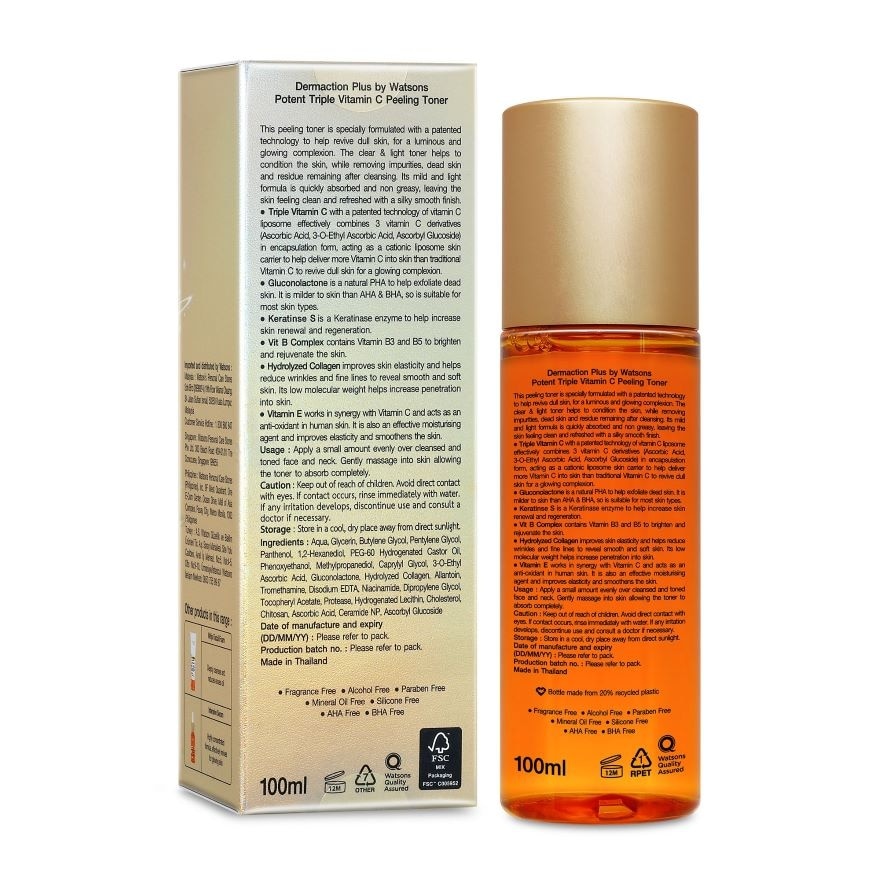 Potent Triple Vitamin C Facial Peeling Toner 100ml