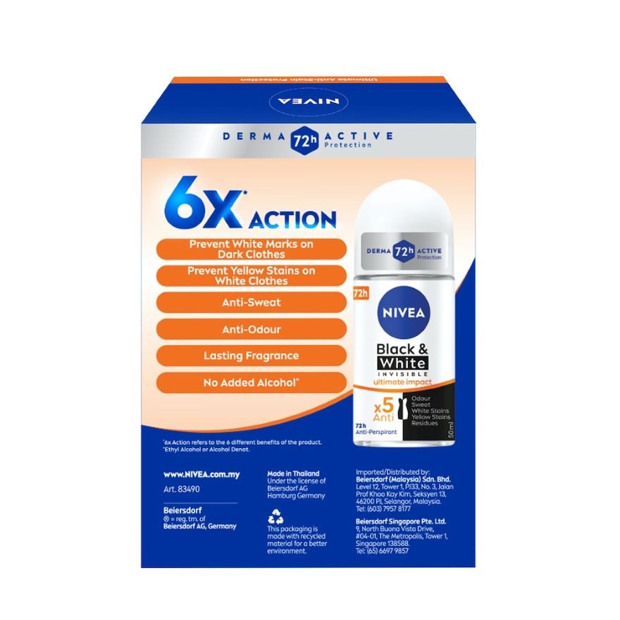 Deodorant B&W Ultimate Impact Roll On TWP 2x50ml