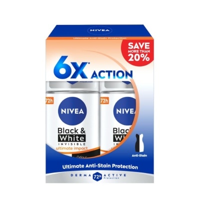 NIVEA - Deodorant B&W Ultimate Impact Roll On TWP 2x50ml