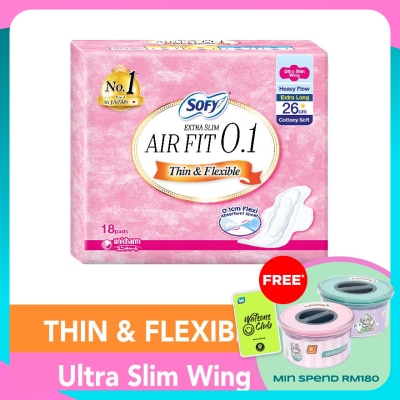 SOFY Air Fit 0.1 Day Ultra Slim Wing 26cm 18s
