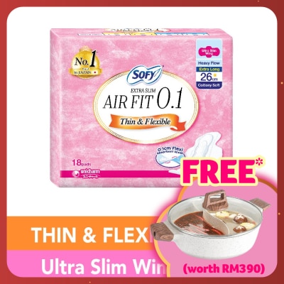 SOFY Air Fit 0.1 Day Ultra Slim Wing 26cm 18s