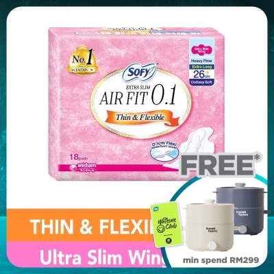 SOFY Air Fit 0.1 Day Ultra Slim Wing 26cm 18s