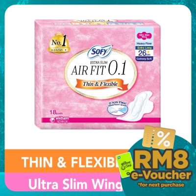 SOFY Air Fit 0.1 Day Ultra Slim Wing 26cm 18s
