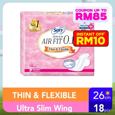 SOFY Air Fit 0.1 Day Ultra Slim Wing 26cm 18s
