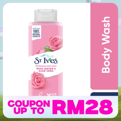 ST IVES Refreshing Rose Water & Aloe Vera Body Wash 450ml