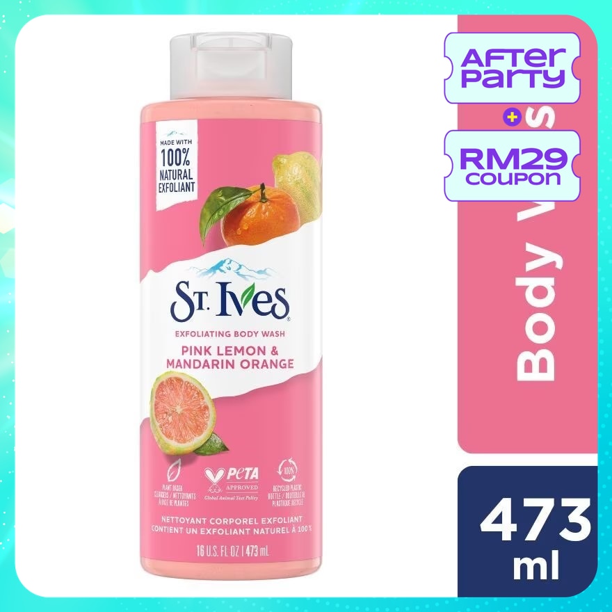 Exfoliating Pink Lemon & Mandarin Orange Body Wash 450ml
