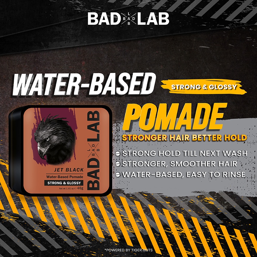 WATER BASED POMADE STRONG & GLOSSY 40g (JET BLACK) image