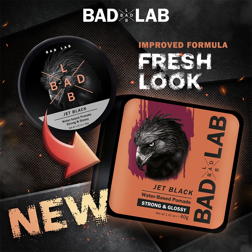 WATER BASED POMADE STRONG & GLOSSY 40g (JET BLACK) image