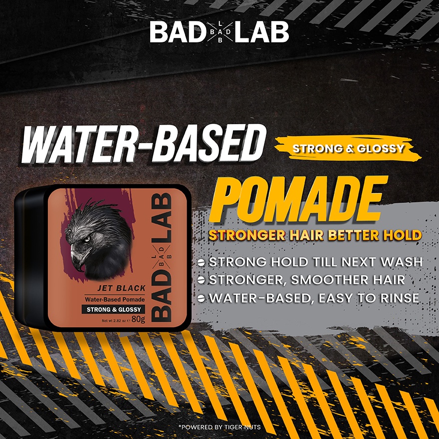 WATER BASED POMADE STRONG & GLOSSY 80g (JET BLACK) image