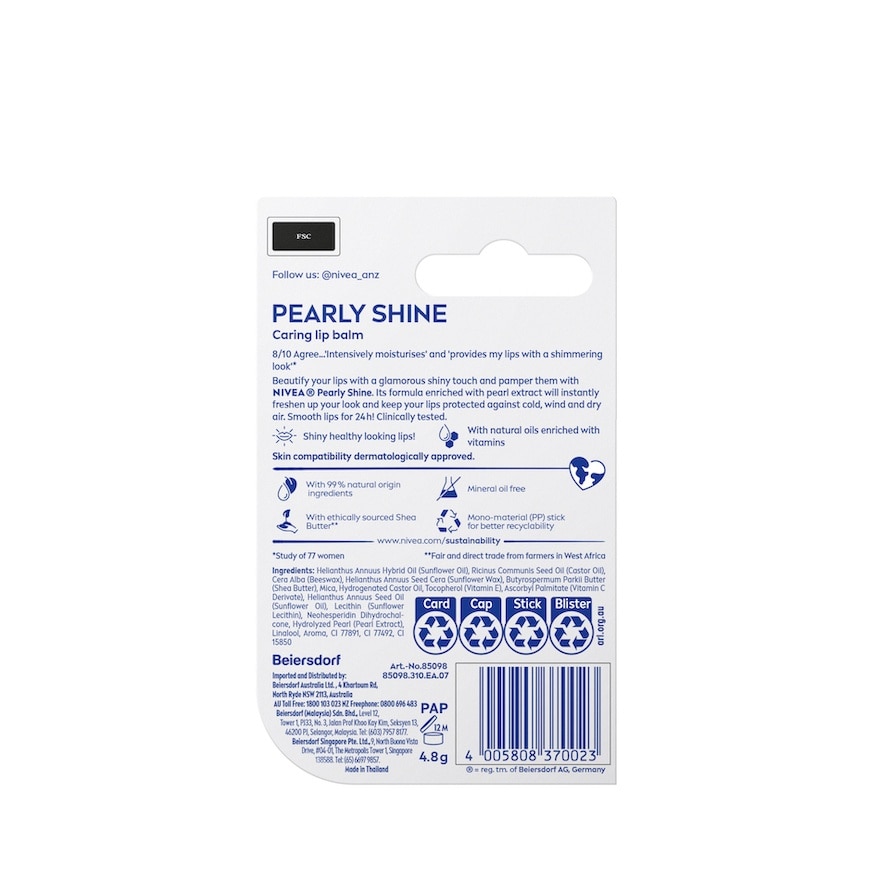 Pearly Shine Caring Lip Balm 4.8g