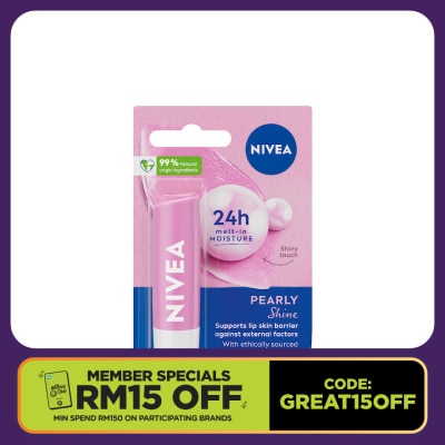 NIVEA Pearly Shine Caring Lip Balm 4.8g