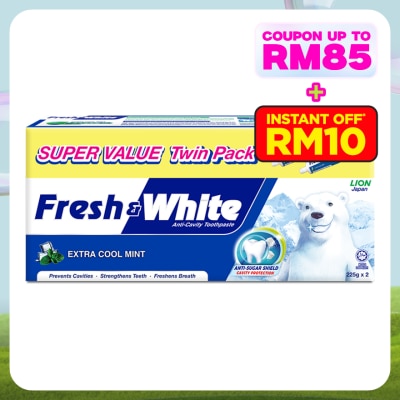 FRESH & WHITE Extra Cool Mint Toothpaste 2x225g