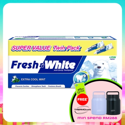 FRESH & WHITE - Extra Cool Mint Toothpaste 2x225g