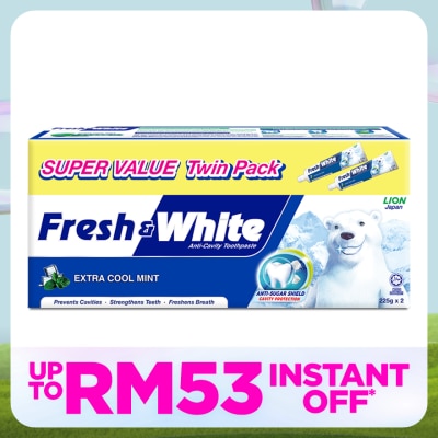 FRESH & WHITE Extra Cool Mint Toothpaste 2x225g