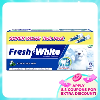 FRESH & WHITE - Extra Cool Mint Toothpaste 2x225g