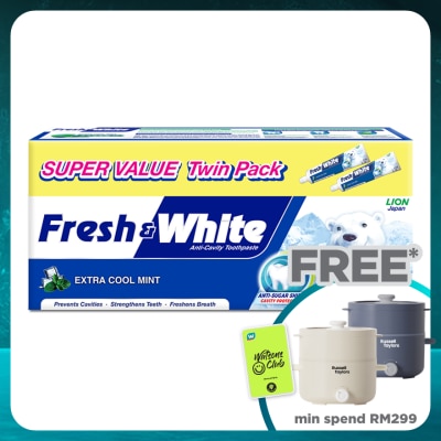 FRESH & WHITE Extra Cool Mint Toothpaste 2x225g