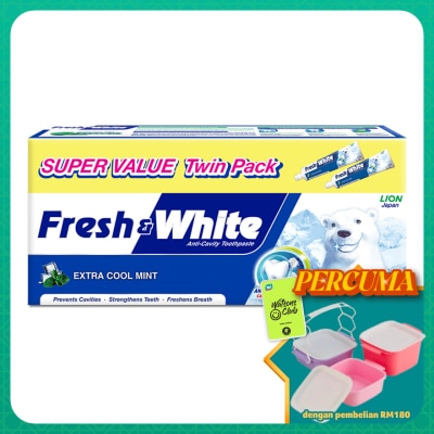 FRESH & WHITE - Extra Cool Mint Toothpaste 2x225g