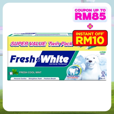 FRESH & WHITE Fresh Cool Mint Toothpaste 2x225g