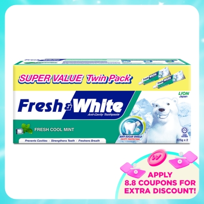 FRESH & WHITE - Fresh Cool Mint Toothpaste 2x225g