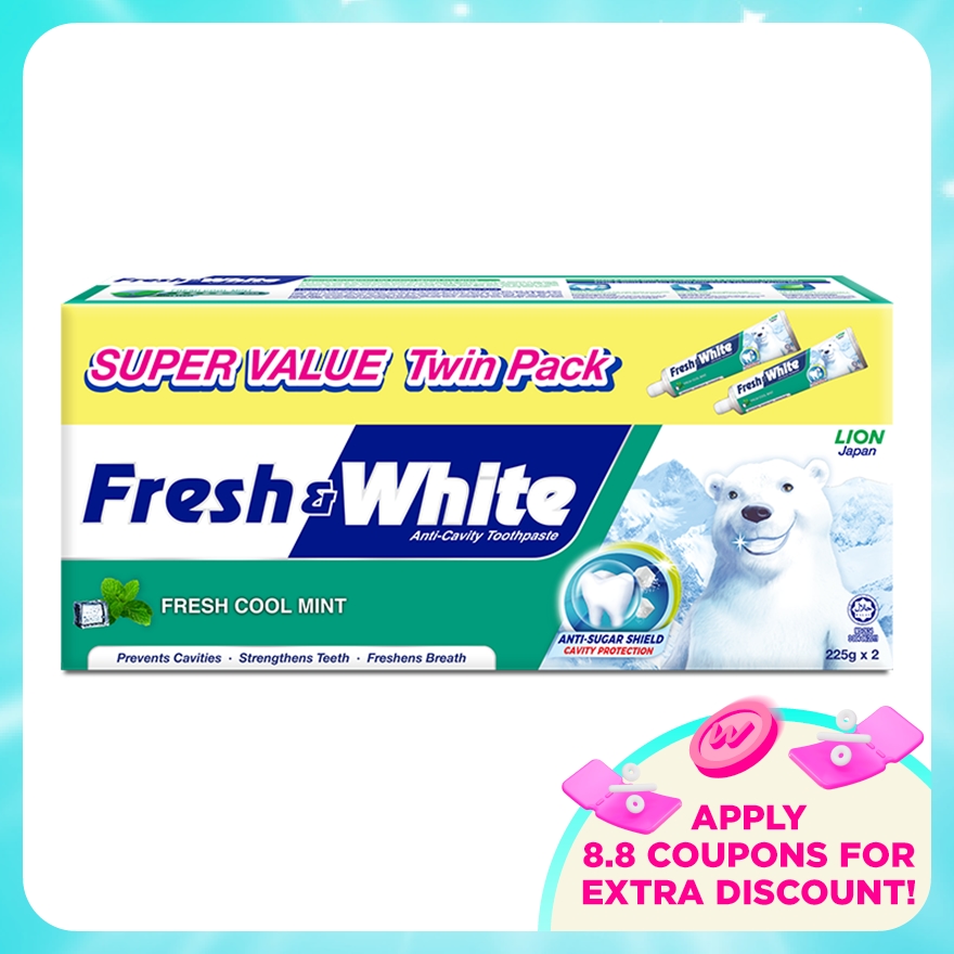 Fresh Cool Mint Toothpaste 2x225g