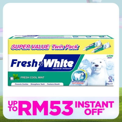 FRESH & WHITE Fresh Cool Mint Toothpaste 2x225g