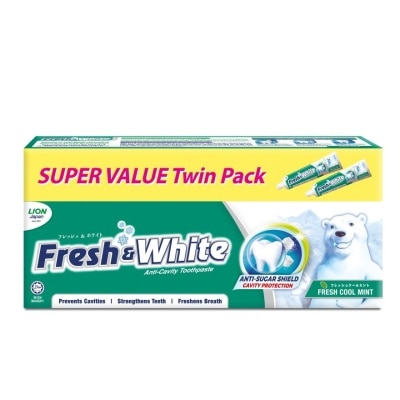 FRESH & WHITE Fresh Cool Mint Toothpaste 2x225g