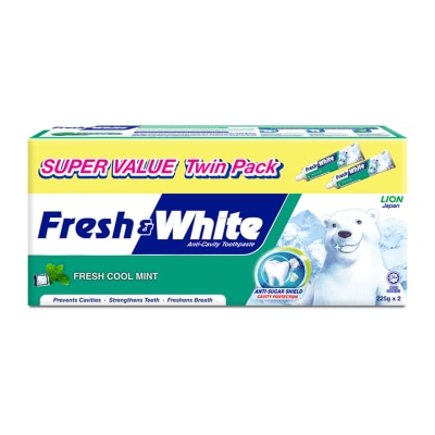 FRESH & WHITE Fresh Cool Mint Toothpaste 2x225g