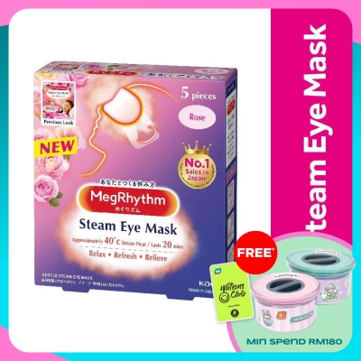 MEG RHYTHM Steam Eye Mask Fresh Rose Scent 5's