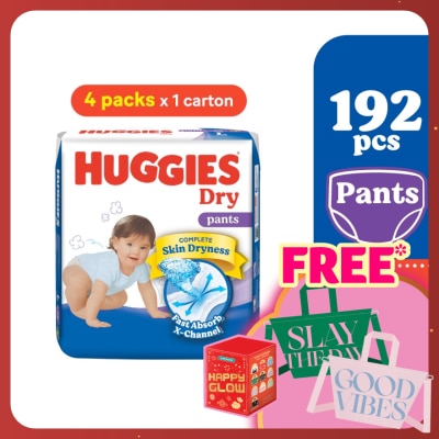 HUGGIES Dry Pants Diapers L 48s (4 Packs) - Absorbent and dry diapers for baby