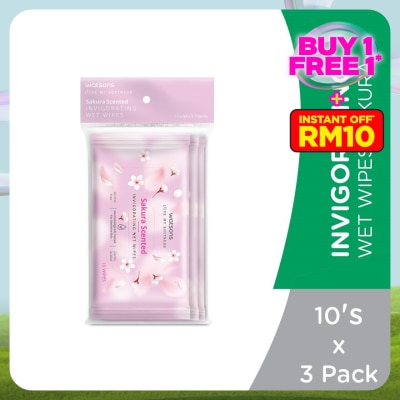WATSONS Invigorating Wet Wipes Sakura 10SX3