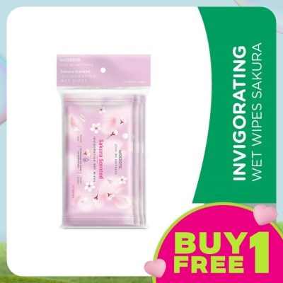 WATSONS Invigorating Wet Wipes Sakura 10SX3