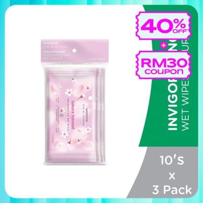 WATSONS Invigorating Wet Wipes Sakura 10SX3