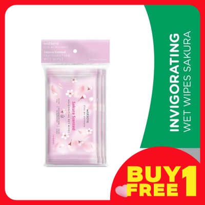 WATSONS Invigorating Wet Wipes Sakura 10SX3
